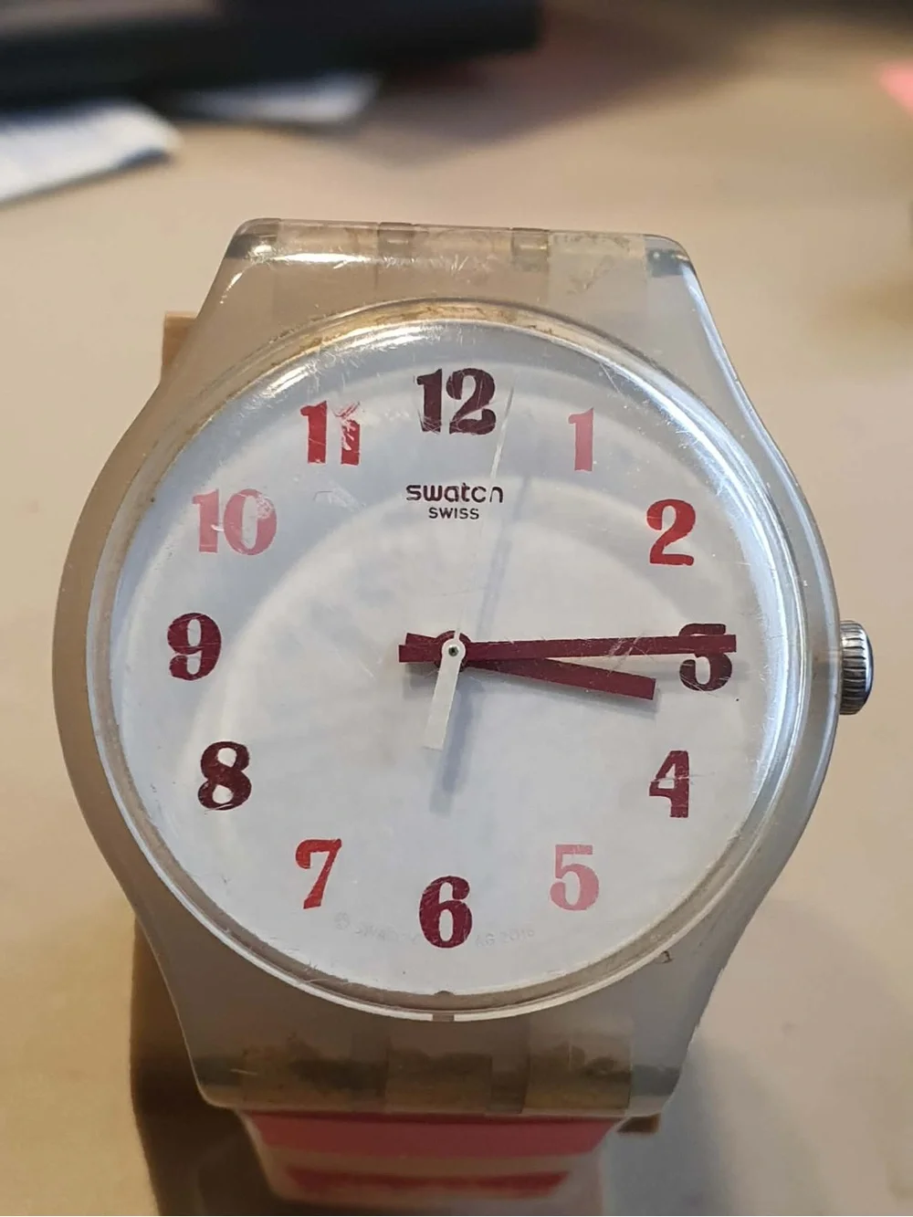 Swatch Swiss Tramonto Occaso White/Pink Resin Women's Watch